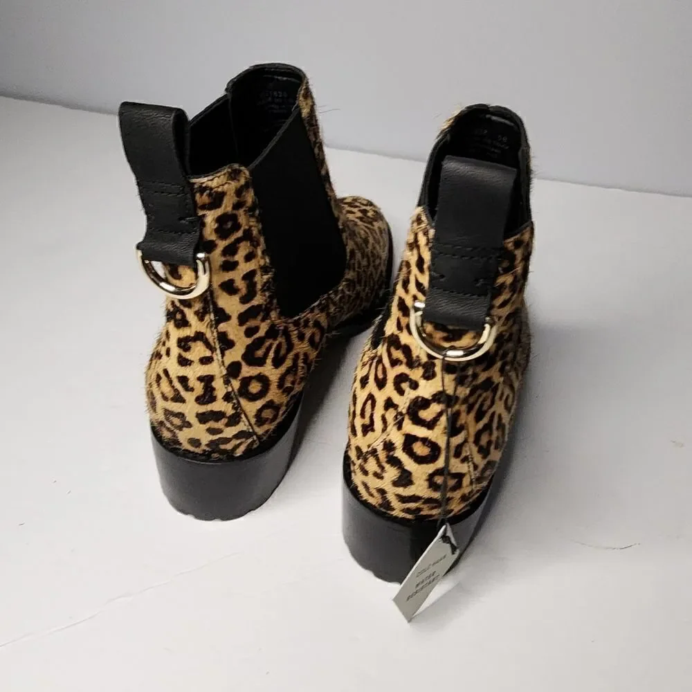 NEW Cole Haan Calf Hair Leopard Ankle NEW Women's Size 5 Booties water resistant